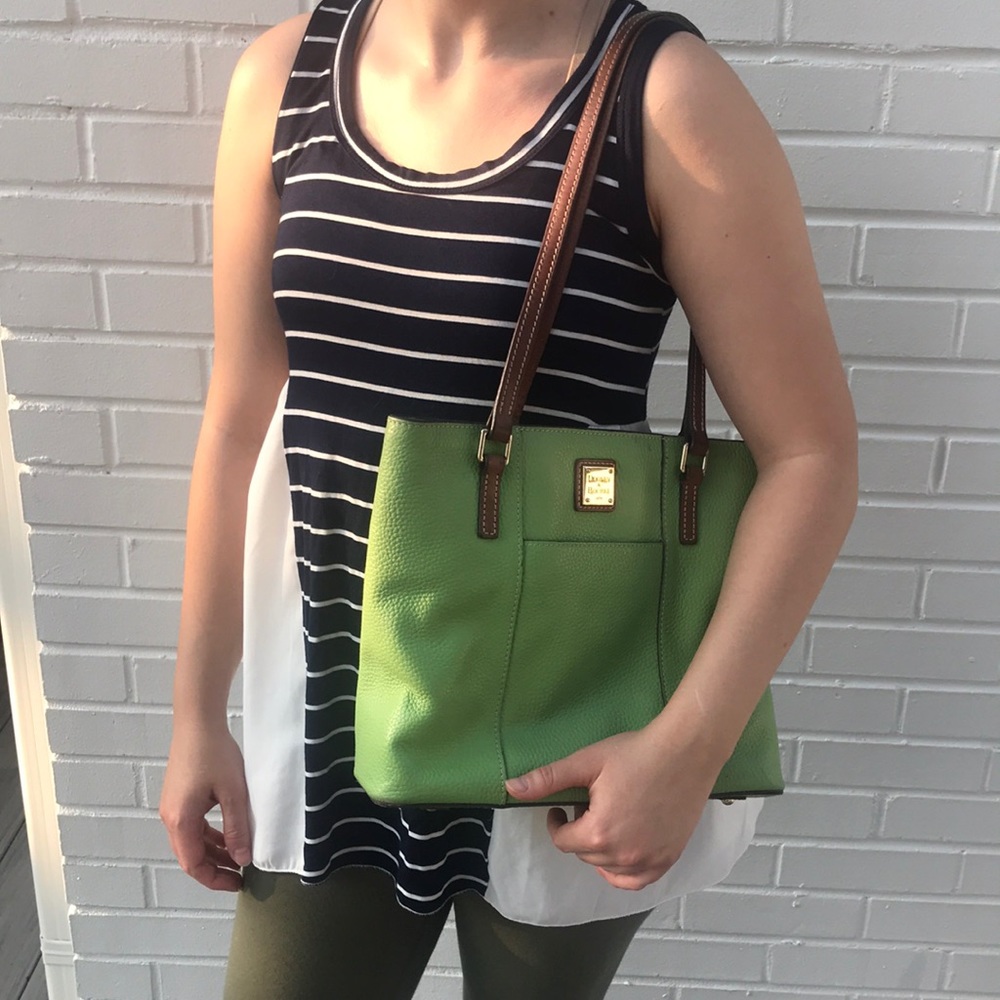 Dooney and Burke Lexington green brown purse handbag bag